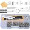 Mikihat Kit Riparazione Occhiali, Strumento di Riparazione degli Occhiali Kit, viti 500pz Micro Dadi e pinzette e cacciavite per Orologi Cellulare Occhiali da sole