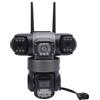 Plyisty Tre Fotocamera di Sicurezza delle Lenti, Telecamera WiFi da 2 MP Esterno, Audio a Due Vie, Allarme Vocale, con Staffa e Alimentazione, Rilevamento (Spina europea)
