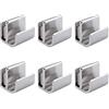 INCREWAY Pomelli per porta in vetro, 6 pezzi, in acciaio inox, senza foratura, morsetti per porte in vetro da 3-5 mm