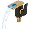 vinnyooc Rubinetto a LED a 3 colori, G1/2, a cascata in acciaio inox, con 2 tubi per bagno, cucina, docce