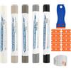HstiaLving Kit di riparazione per laminato grigio (5 colori) - Kit di riparazione per parquet, vinile, piastrelle e legno Set per la riparazione del legno: graffi, crepe e fori su pavimenti, mobili e porte