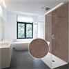 WALLando Pannello posteriore doccia Premium 250 x 100 cm - Rivestimento da parete facile da montare per doccia e bagno - Pannello doccia in PVC di alta qualità effetto pietra, opaco - marrone ruggine