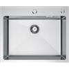 MELANSTAR 55 x 45 x 20 cm, lavello da cucina in acciaio inox, con 1 vasca, set di sifone, colore acciaio inox