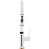 HOMEONENIC Rubinetto da Cucina con Indicatore LED, Rubinetto Cucina Estensibile Girevole a 360°, Rubinetto Cucina 0-50℃ Intervallo di Temperatura 3 Modalità di Flusso d'Acqua: Bolla, Doccia, Scrub (Bianco)