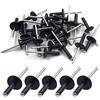 BESTYCHAO 50 pezzi rivetti ciechi in alluminio con flangia grande 4,8 mm x 20 mm, confezione da 50 (Nero)