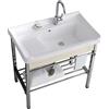 LIOONS Lavello da cucina a vasca singola, lavello in ceramica da bagno, lavello multiuso con set di lavabo con supporto e set di scarico per lavanderia, ripostiglio, garage, cantina, esterno e interno. (