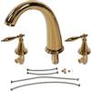 Hapivida Rubinetto per lavabo a 3 fori, miscelatore per lavabo a doppia maniglia vintage, rubinetto per bagno in rame pieno Rubinetti per acqua calda e fredda(Oro)