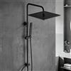 Görbach Colonna Doccia idromassaggio Sistema Doccia Nero in INOX 304 Doccia Soffione Colonna Senza Miscelatore Set Doccia a Pioggia con Doccetta e Soffione a pioggia 30 * 30CM