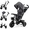 kk Kinderkraft Kinderkraft AVEO Triciclo bambini dai 9 Mesi fino 25 kg, Passeggino con Maniglio