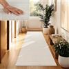 Paco Home Tappeto Moderno e Morbido per Soggiorno a Pelo Corto Lavabile Fluffy Uni Effetto Pelliccia Senza Tempo Elegante Antiscivolo Facile da Pulire, Dimensione:80x300 cm, Colore:Crema 4