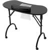 HIJNXG Tavolo pieghevole per manicure con aspirazione, tavolo per manicure portatile con ruote e borsa per il trasporto, capacità di carico 30 kg (nero)
