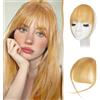 Sofeiyan Capelli Frangetta,Frangia Clip 100% Capelli Veri | Extension per Frangetta a Clip,Bangs Piatta e Ordinata per Donna,Bionde Miele - Frangia Stilizzata