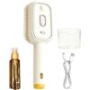 Generico New Electric Steam Brush, Rechargeable Hair Straightener Brush With Detangling Comb, Air Cushion Mister For Curly Hairs, Cleaning Grooming Styling Detangling