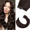 Silk-co Extension Adesive Capelli Veri Biadesivo 20 Fasce Biadesive 25cm 20g Tape Ins Invisibili Marrone Scuro