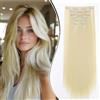 Dcbaboo Extension Capelli Clip Lisci 6 Fasce Clip in Hair Extension Capelli Sintetici Lunghi 58cm Posticci per Capelli Finti Estensioni Diritti Naturale per Donna, Biondo Platino