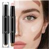 LYNTYAOU Kit 2 in 1 per contouring, illuminante e contouring, illuminante con kit di pennelli, abbronzante liscio per una carnagione media, lunga durata e impermeabile, per trucco viso e pelle chiara