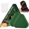 Samkeen Nature Triangle Shampoo Bar, Shampoo a base di erbe, Nature Seven Green Soap con rete a bolle, pulizia delicata e cura nutriente, rinforza i capelli lisci per donne e uomini (2 pezzi)