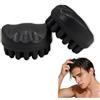 KAFZEL 2 Pezzi Spazzola Per Capelli Ricci In Silicone Per Capelli Afro E Dreadlocks, Resistente, Unisex Per Massaggio Del Cuoio Capelluto (Nero)