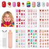Nymora 144 Kindernagelspitzen Set, 6 Schachteln mit 24 Nagelkunstteilen + 2 Nagelfeilen, fingernägel zum aufkleben kinder, nägel für kinder - Niedliches Cartoon-Design