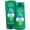 TopDeal Fructis - Set di shampoo e balsamo: profumo di cocco, pulizia del cuoio capelluto grasso, idratante, shampoo da 250 ml + balsamo da 200 ml