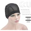 YTBYT Cappello in filo bianco Elasticità Mesh Cappello Perrucca Cappello per principianti Tessutura per capelli Rete Nero(13x4 M)