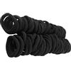 BRRNOO Elastico per Capelli Nero Elastico da 100 Pezzi, Supporto per Coda di Cavallo, Fascia per Capelli Senza Cuciture per Capelli Spessi, Pesanti e Ricci.Buona elasticità per