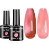 Senvenski Rosa Gelatina Smalto Semipermanente Kit, Cristallo Nudo Puro Rosa Semipermanente Unghie Trasparente Gift Set UV LED Art Varnish Kit (CS2-014)