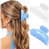 Reaky Fermagli per capelli in acrilico, rosa, graziosi fermagli per capelli medi, accessori per capelli da donna (lago blu+bianco)