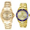 Invicta Angel 14397 Oro Orologio Donna Quarzo - 38 mm & Pro Diver 14124 Oro Orologio Uomo Quarzo - 40 mm