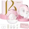 KISSBOBO Set regalo per latte elettrico K8, pompa per latte elettrica ultra piatta, 3 modalità, 8 livelli elettrici, a mani libere, super silenziose, per pompe discrete (rosa, 2 pezzi)