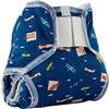 Popolini PopoWrap Blue Planes - Copripannolino traspirante con chiusura a scatto, con protezione antigoccia, lunghezza 9-15 kg