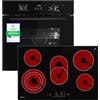 KKT KOLBE Set di fornelli autonomo, forno da incasso da 60 cm, BO8005FB, piano cottura in vetroceramica da 77 cm, CH7705RL, grill, aria calda, timer, vetro di protezione termica, sicurezza per bambini