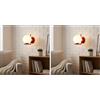 B·LED BARCELONA LED BARCELONA LED - Applique da parete Rossa con sfera in vetro opalino Ø15 cm. Design moderno ed elegante. Attacco E27. Lampada da parete per camera da letto, soggiorno, sala da pranzo. (Confezione da 2)