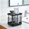 ASelected Portaspazzolino elettrico in acciaio inox, 2 scomparti, colore argento, con fori di scarico, per doccia, accessori da bagno