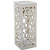 DRW Vaso da fiori con luce LED in fibra di vetro in ecru ruvido, 80 x 30 x 30 cm