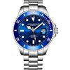 Stuhrling Original Edizione Deep Blue Orologio Automatico da Uomo 200m Orologio sportivo resistente all'acqua, con corona a vite, braccialetto in acciaio inox, lunetta girevole unidirezionale