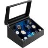 CISSIYOG Caricatore automatico per orologi da 6 + 6 orologi | con illuminazione a LED, 4 modalità di rotazione, memory foam antigraffio, motore super silenzioso, cavo di ricarica USB-C