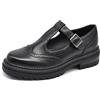 IF Scarpe Mary Jane Donna con Cinturino, Scarpe Oxford Stile Inglese, Suola Carrarmato Chunky, Eleganti Casual GA011 Nero N.37