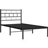 vidaXL Struttura letto con testiera in metallo nero 100x190 cm