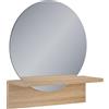 Vicco Specchio bagno Elyra, 40 x 47.5 cm con ripiano, Quercia dorata