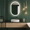 ARTFORMA Specchio da bagno a LED ovale 80x50 cm senza cornice, con comando touch e funzione antiappannamento