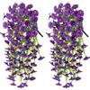GEXINKEJI 2PCS Fiori Finti per Decorazioni 75CM Fiore Glicine Artificiale Finto Pianta Finta Cadente Viola Petunia Appesa Pianta Finta Cadente Petunia Appesa per Decorazioni Floreali per Matrimoni All'aperto