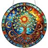 Bowetile Diamond Painting - Ciondolo a forma di albero della vita, per adulti, bambini, decorazione fai da te per finestre e giardini