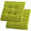 BUERPINKING Set di 2 cuscini da pavimento, 40 x 40 cm, imbottitura in cotone, spessi, per yoga, per interni ed esterni, colore: verde