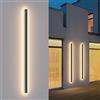 K-Bright Lampada da Parete Esterno/Interno LED 45W 3000K Bianco Caldo IP65 Applique da Parete Esterno 150CM Moderno per Balcone Giardino Veranda Via Garage,Grigio Scuro
