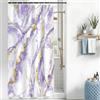 Uiiooazy Tenda Doccia Antimuffa, Tenda da Doccia 120x200cm Viola Effetto Marmo Lavanda Sfumata Moderna Tende da Bagno Impermeabile Tessuto Lavabile Poliestere Tende per Vasca da Bagno con 8 Anelli