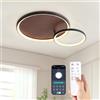 RRBEST Plafoniera LED Soffitto Legno, Dimmerabile Lampadario LED Soffitto con Telecomando, 3000K-6000K, Design Geometrico Moderno per Camera da Letto, Soggiorno, Salone, Cucina,42CM/28W Rotonda