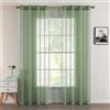MIULEE Tende Trasparenti Con Occhielli Morbidi Finestre per Salotto Eleganti Soggiorno per Camera da Letto e Tende Cameretta Bambini 2 Pannelli 140x245cm Verde Grigiatro