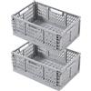 EURXLQ 2 Cestini Portagogetti Pieghevoli, 43x29x17cm, Cassette Plastica Impilabili per Cucina, Bagno e Ufficio