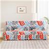 LJQAIZYL Copri Divano Letto con Gonna A Balze 2/3/1 Posti Fantasia Copridivano Senza Bracciolo Pieghevole Fodera per Elastici Futon Lavabile Copertura per Divano Letto AntiGraffio Gatto (190-220cm,M)